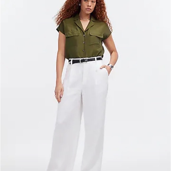 NWT Madewell Silk Drapey Patch-Pocket Sleeveless Shirt - Picture 5 of 6